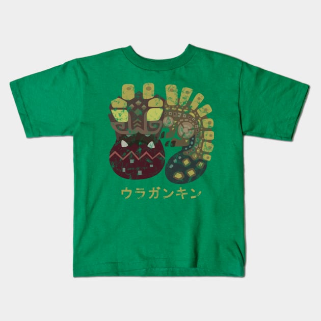 Monster Hunter World Uragaan Kanji Icon Kids T-Shirt by StebopDesigns